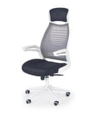 Halmar Kancelářská židle s područkami Franklin - bílá/černá/šedá