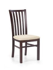 Halmar Jídelní židle Gerard 7 - tmavý ořech/béžová