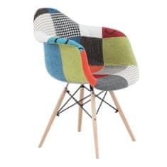 KONDELA Jídelní židle Tobo 3 New - vzor patchwork/buk