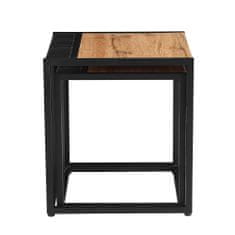 KONDELA Příruční stolek (2 ks) Rimbo - dub / černá