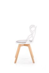 Halmar Jídelní židle K308 - bílá / šedá / přírodní