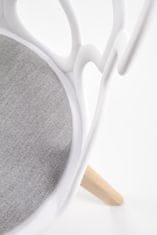 Halmar Jídelní židle K308 - bílá / šedá / přírodní