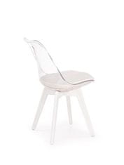 Halmar Jídelní židle K245 - bílá / průhledná