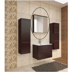KONDELA Koupelnová skříňka na zeď se zrcadlem Mason WE 14 - wenge