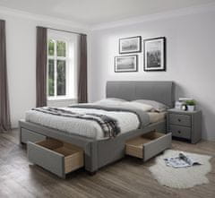 Halmar Čalouněná manželská postel s roštem Modena 140 - šedá