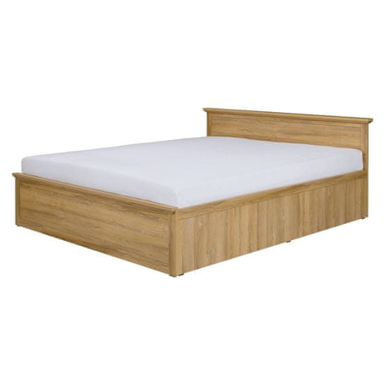 KONDELA Manželská postel s roštem Leon MZ21 160x200 cm - dub grand