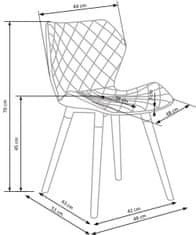 Halmar Jídelní židle K277 - šedá/bílá