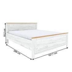 KONDELA Manželská postel Sudbury Z2 160x200 cm - dub craft zlatý / dub craft bílý