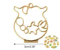 Kraftika Kovový přívěsek - rámeček ve tvaru akvária s rybičkou