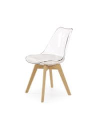Halmar Jídelní židle K246 - bílá / průhledná / buk