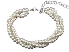 Kraftika 1ks (03) krémová nejsvět. perlová perlový náramek třířadý