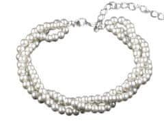 Kraftika 1ks (01) bílá perlová perlový náramek třířadý