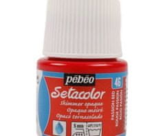 Pébéo Setacolor 45ml shimmer vášnivě rudá barva na textil