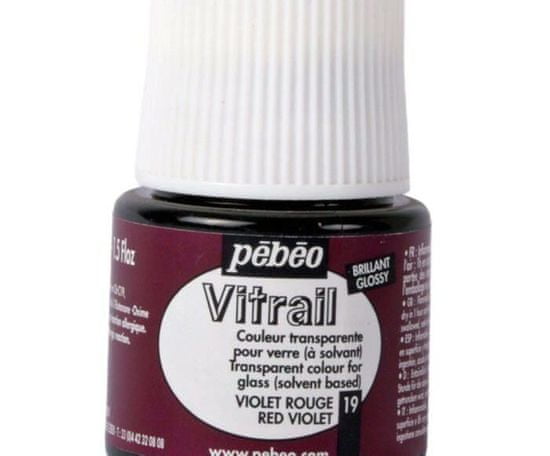 Pébéo Vitrail (45ml) - 19 červeno fialová, pébéo, barvy na sklo