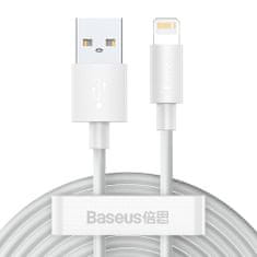 BASEUS Simple Wisdom 2x kabel USB / Lightning PD 2.4A 1.5m, bílý