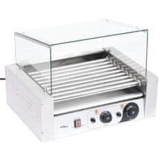 Greatstore Opékač párku 9 válců rolkový gril se skleněným víkem 1 800 W