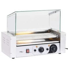 Greatstore Opékač párku 5 válců rolkový gril se skleněným víkem 1 000 W