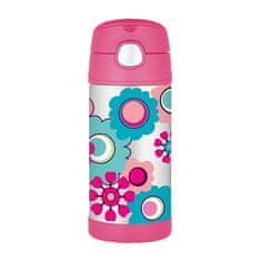 Thermos FUNtainer Dětská termoska s brčkem - květy 355 ml