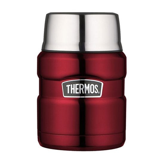 Thermos Style Termoska na jídlo se skládácí lžící a šálkem - červená 470 ml