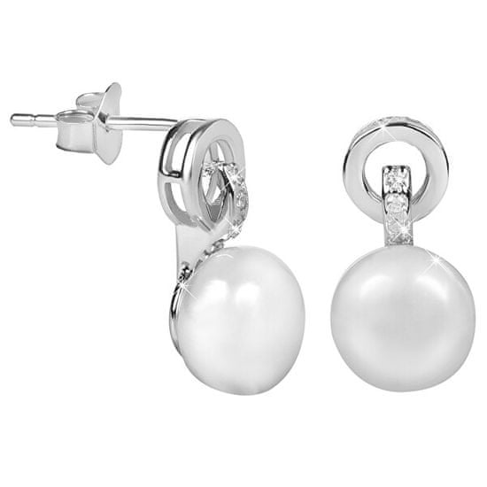 JwL Luxury Pearls Náušnice s bílou pravou perlou JL0503