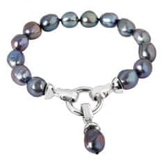 JwL Luxury Pearls Náramek z pravých kovově modrých perel JL0562