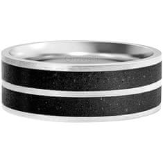 Gravelli Betonový prsten Fusion Double line ocelová/antracitová GJRWSSA112 (Obvod 50 mm)