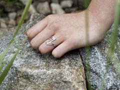 Beneto Stříbrný prsten se zirkony AGG143 (Obvod 50 mm)