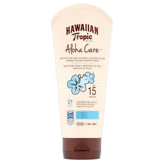 Hawaiian Tropic Opalovací mléko zmatňující SPF 15 Aloha Care (Protective Sun Lotion Mattifies Skin) 180 ml