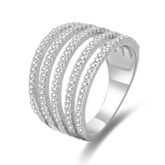 Beneto Stříbrný prsten se zirkony AGG346 (Obvod 60 mm)