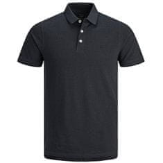 Jack&Jones Pánské polo triko JJEPAULOS 12136668 Dark Grey Melange SLIM FIT (Velikost S)