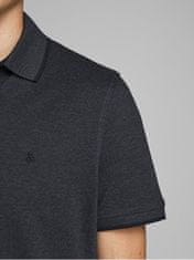 Jack&Jones Pánské polo triko JJEPAULOS 12136668 Dark Grey Melange SLIM FIT (Velikost S)