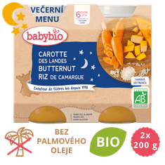 Babybio Mrkev a dýně s rýží 2x200 g