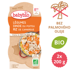 Babybio Zelenina s krůtím masem a rýží 2x200 g