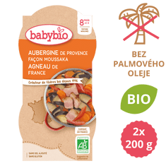 Babybio Lilek na způsob Musaky s jehněčím masem 2x200 g