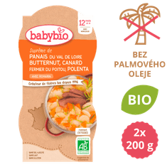 Babybio Pastinák s máslovou dýní, kachnou a polentou 2x200 g