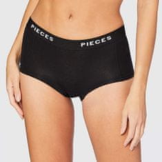 Pieces 4 PACK - dámské kalhotky Boxer PCLOGO 17106857 Black (Velikost XS)