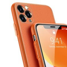 Dux Ducis Yolo kožený kryt na iPhone 12 / 12 Pro, oranžový