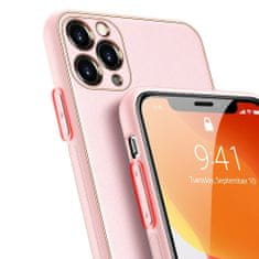 Dux Ducis Yolo kožený kryt na iPhone 12 Pro Max, růžový