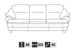 Pyka Kožená sedací souprava s rozkladem Sara 3R+2+1 - smetanová (G105)