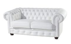 Pyka Kožená dvojsedačka Chesterfield - wenge / bílá (White snow)