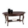 Rustikální oválný konferenční stolek Verona V-6 - hnědá