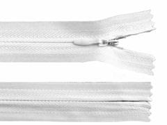 Kraftika 1ks white spirálový zip skrytý šíře 3mm délka 55cm