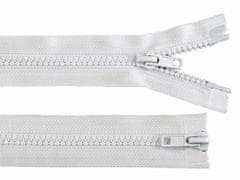 Kraftika 1ks white zip kostěný 5mm dělitelný 2 jezdce 90cm bundový