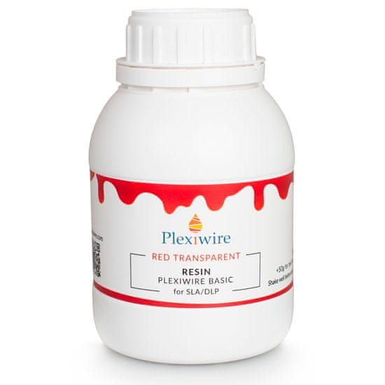 Plexiwire UV Resin Basic červená transparentní 0.5 l+50ml zdarma