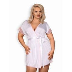 Obsessive Elegantní župan Girlly peignoir XXL - Obsessive bílá XXL