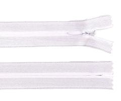 Kraftika 1ks white spirálový zip skrytý šíře 3mm délka 35cm dederon,