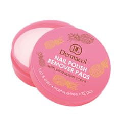 Dermacol Odlakovací tamponky na nehty s vůní ananasu (Nail Polish Remover Pads) 32 ks