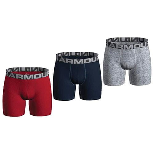 Under Armour UA Charged Cotton 6in 3 Pack-RED, UA Charged Cotton