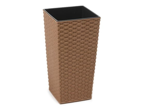 Lamela Obal plastový FINEZIA RATTAN ECO 25 x 25 x 47 cm, světle hnědý