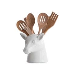 Suck UK Stojánek na kuchyňské nástroje Stag, porcelán, v.20 cm, bílý